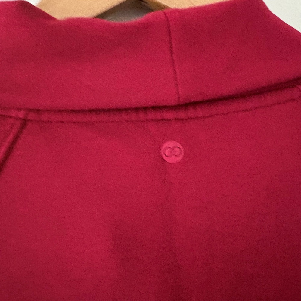 Calia Pullover 1/4 Zip Soft Scuba Sweatshirt L Red Funnel Neck Kangaroo Pocket - Picture 7 of 11